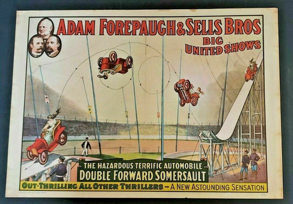 1960 Adam Forepaugh Circus Museum Old Clown Cars Poster About13 3/8"x19 IZ1