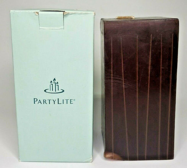 PartyLite 3 x 6 Square Pillar Candle New Box Teakwood & Cardamon  P4G/K16443