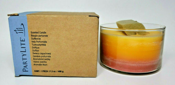 PartyLite Layered 3 Wick Bowl Jar Candle 13.5oz New Box Happy Hour P4B/P95550