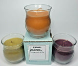 PartyLite 3 Mini Barrel Jar Candles NIB Pear, Apricot, Pomegranate P6A/P95001