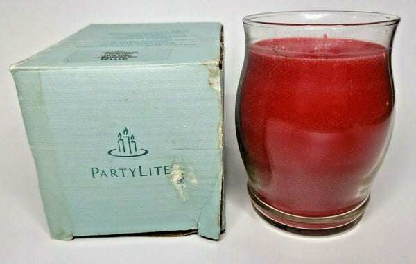 PartyLite Barrel Glass Jar Candle 11oz Iced Snowberries P5E/G11123