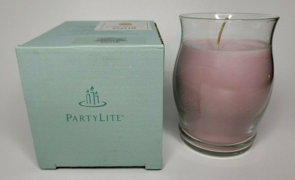 PartyLite Barrel Glass Jar Candle 11oz Strawberry Rhubarb P5E/G11272