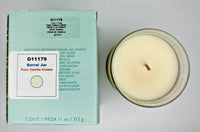 PartyLite Barrel Glass Jar Candle 11oz Pure Vanilla Creme P5E/G11179