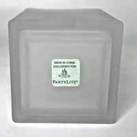 PartyLite Single Frosted Glass Square Votive Holder 19D/P7281G