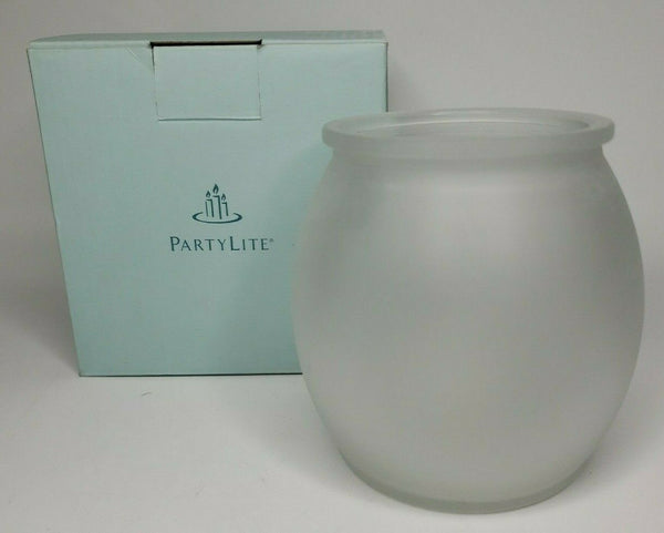 PartyLite Savannah Sunrise Frosted Glass Globe Candle Holder NIB P8C/P8756G