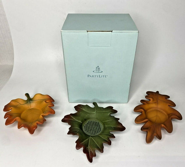 PartyLite Whispering Leaves Tealight Trio NIB P8C/P8535