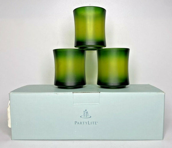 PartyLite Bamboo Stackable Votive Holder Trio Retired NIB P10C/P90660