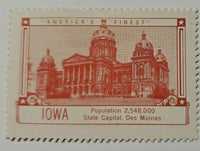 Vintage Cinderella Poster Stamp Capital Des Moines,  Iowa   PB18