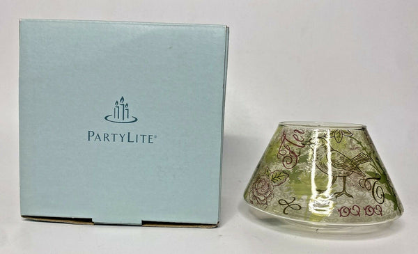 PartyLite Birds & Bloom Mini Barrel Jar Shade Retired NIB P13E/P9978