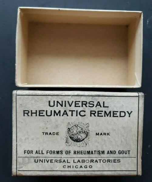 Vintage Universal Rheumatic Remedy Medicine Box Chicago IL New Empty PB169