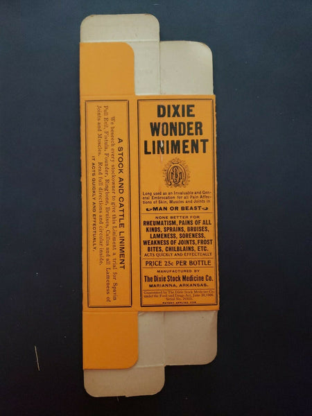Vintage Dixie Wonder Linimnet Advertising Medicine Box Dixie Stock NOS PB166