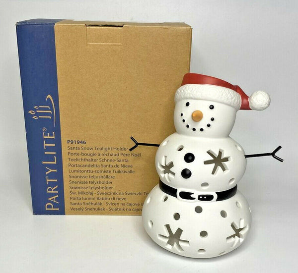 PartyLite Santa Snow Tealight Candle Holder Rare Retired NIB P17D/P91946