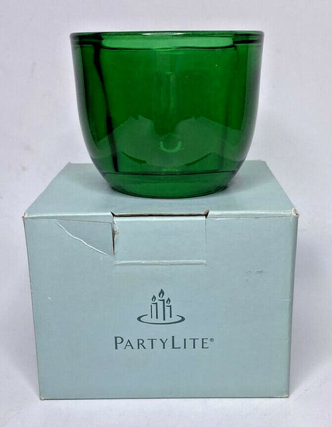 PartyLite Comfort & Joy Green Votive Candle Holder Retired NIB P17D/P90832B