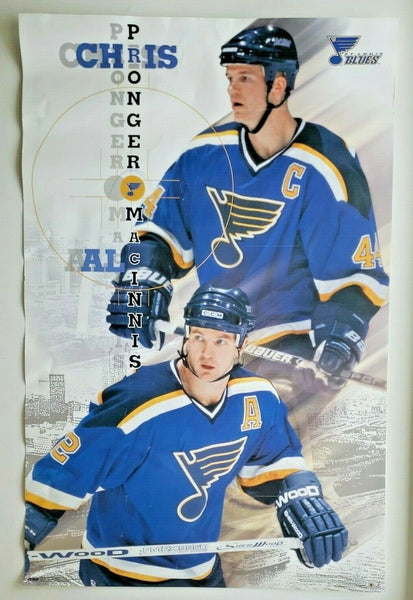 Vintage 2000 Chris Pronger Al Macinnis St. Louis Blues Poster  34" X 22" 217