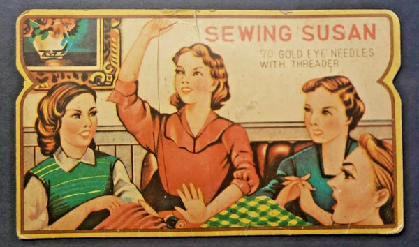 Vintage Sewing Susan 70 Gold Eye Needle Book Asst.  PB168e