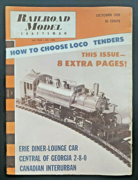 Railroad Model Craftsman Magazine October 1959 How to choose Loco Tenders U88