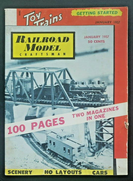 Railroad Model Craftsman Magazine January 1957 Scenery HO Layouts Cars  U88