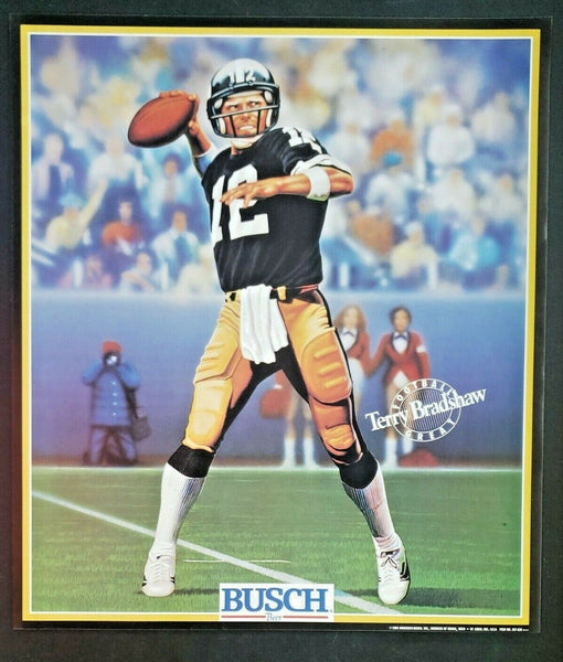 1989 Busch Beer Terry Bradshaw Football #12 Pittsburgh Steelers Poster 184