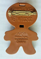 Avon Gingerbread Man Fragrance Glace Pin Lapel Brooch 1972 Vtg  Christmas A1/6