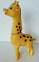 Vintage Rubber Giraffe Toy 4.25" by 2", neck turns Made in Japan U91