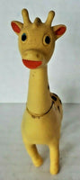 Vintage Rubber Giraffe Toy 4.25" by 2", neck turns Made in Japan U91