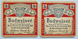 Vintage Budweiser Beer Coasters Beechwood Aged Lot of 2 NOS 3.3/8" SQ PB175