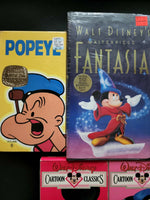 Vintage VHS Movies Family & Kids Lot of 7 Fantasia Disney Popeye Bugs Bunny U91