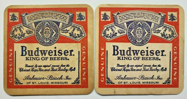 Vintage Budweiser Beer Coasters For All You Do This Bud's For You Lot 2  PB175