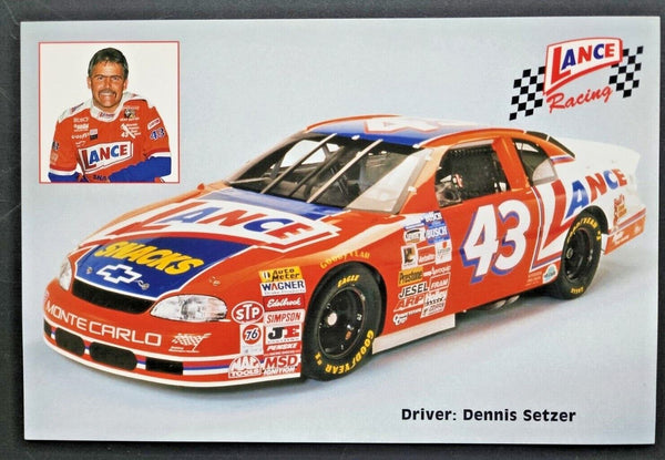 1996 Nascar Series Hero Driver Cards Dennis Setzer Lance Racing Snacks #43 S43