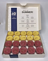 PartyLite 40th Anniversary 40 pc Best of Summer TeaLight Sampler New P2B/P91350