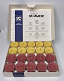 PartyLite 40th Anniversary 40 pc Best of Summer TeaLight Sampler New P2B/P91350