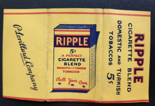 Vintage 1930's Ripple Tobacco Cigarette Papers Label PB41