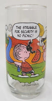 1980's Camp Snoopy Collection McDonald’s Drinking Glass Linus “No Picnic” W3