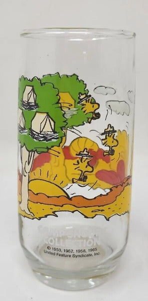 1980"s Camp Snoopy Collectors Drink Glass Morning People McDonald's  W3