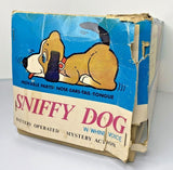 Vintage 1960's Sniffy Dog Tin Battery Opperated Moving Dog Toy With Box SKU U11