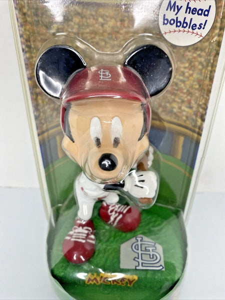 Mickey Mouse “Clean-Up” ST. LOUIS CARDINALS Disney MLB Nodder Bobblehead  NIB!