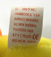 1993 Ty Beanie Baby "Quackers" Retired Duck BB22