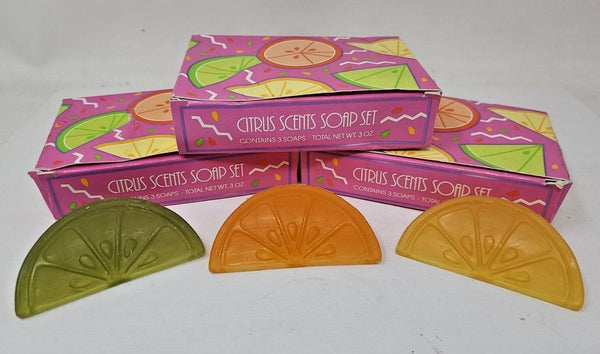 3 Boxes of 3 pc-Avon Decorative Citrus Scents Soap Set-Fruit Slice Shape NOS U95
