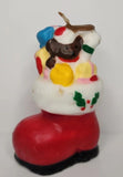 Vintage Santa Stocking Boot with Toys Christmas Candle 5" SKU H102