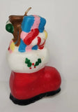 Vintage Santa Stocking Boot with Toys Christmas Candle 5" SKU H102