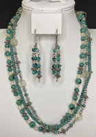 Premier Designs Jewelry "Cozumel" Simulated Turquoise Necklace & Earrings PD33