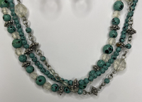 Premier Designs Jewelry "Cozumel" Simulated Turquoise Necklace & Earrings PD33