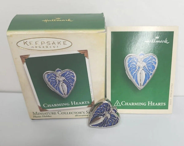 2005 Hallmark Miniature Ornament Charming Hearts Metal, Opens for Photos U16