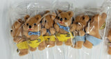 Vintage 12 Flocked Teddy Bear Cake Toppers Picks Pink Yellow Blue New in Package