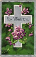 Peaceful Easter to You Silver Detail Embossed Postcard PC113