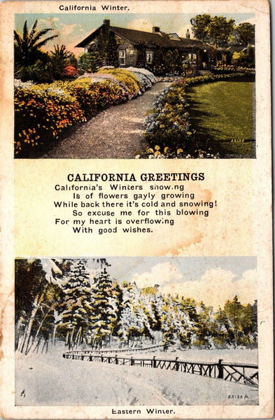 California Greetings Winter and Eastern Winter Postcard PC105