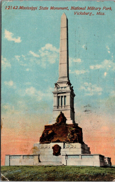 Mississippi State Monument National Military Park Vicksburg MS Postcard PC97