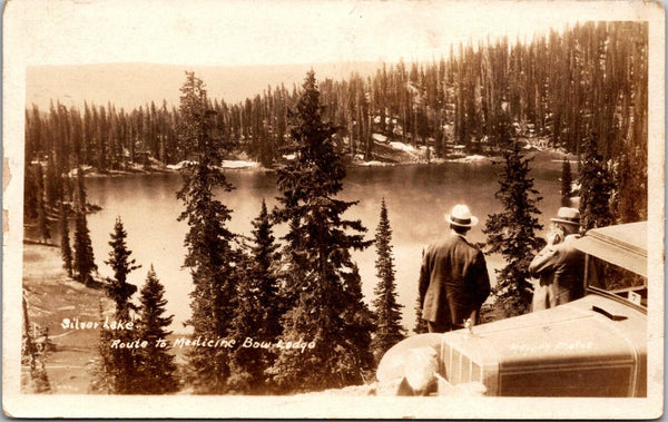 Silver Lake Route to Medicine Bow Lodge Postcard PC175