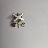 Vintage Operation Life Saver Pin Railroad Theme Train Tracks Signal 1" A1-1