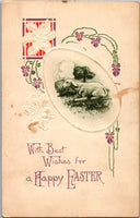 With Best Wishes for a Happy Easter Embossed Postcard PC38